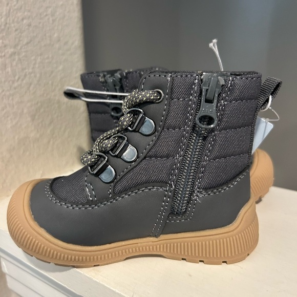 Cat and Jack Boys/Girls Charcoal Gray Fox Boots Toddler Size 5 - Picture 5 of 9